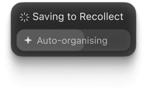 Saving notification